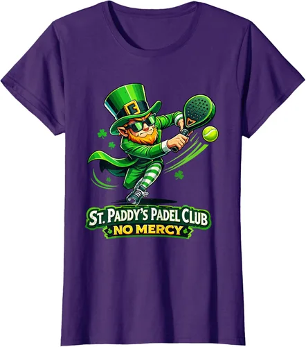 Vista 11 de St Patricks Day St Paddys Padel Club No Mercy Paddle Tennis T-Shirt