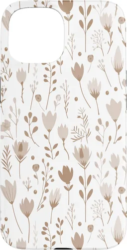 Vista 6 de Floral Flowers Wildflowers Garden Botanical Love Beige White Case for iPhone 16