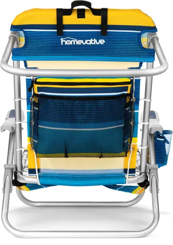 Vista 9 de Homevative XL Cooler+ - Silla de playa plegable tipo mochila, sol, paquete sunshine