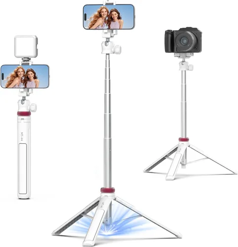 Vista 10 de ULANZI MT-44 Auto Open Phone Tripod, 59" Extendable Selfie Stick Vlog Stand Negro
