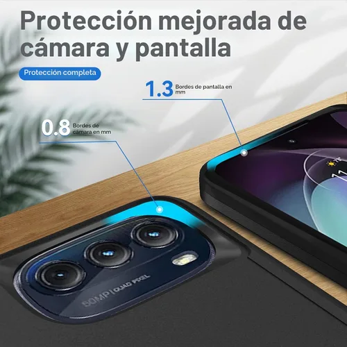 Vista 4 de Funda para Moto G 5G 2022, con protector de pantalla [prueba de caídas de grado militar], funda protectora resistente de servicio pesado robusto a
