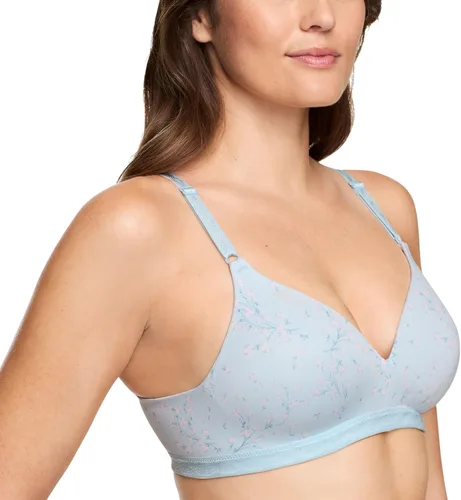 Vista 2 de Warner's Cloud 9® 1269 - Brasier cómodo sin aros para mujer, supersuave y ligeramente forrado Estampado Floral Azul Bebé