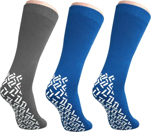 Vista 24 de NOBLES HEALTH CARE PRODUCT SOLUTIONS Paquete de 3 pares – Calcetines antideslizantes XXXL anchos para personas con diabetes hinchada en los pies