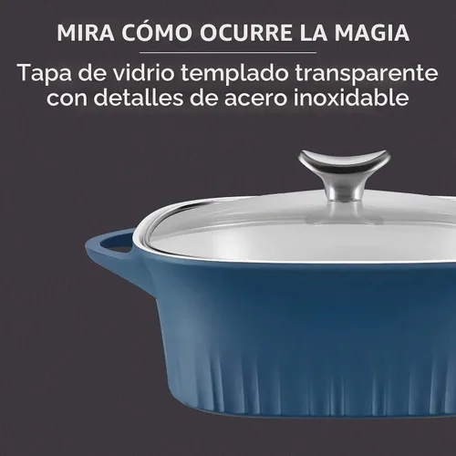 Vista 3 de CorningWare QuickHeat - Tostador de aluminio fundido de 3.2 cuartos de galón con tapa e interior de cerámica antiadherente, ligero y rápido