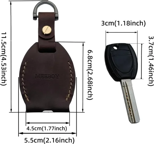 Vista 10 de Handmade Keychain Leather Protective Key Holder Large Capacity Protective Case Key Cover Protective Case Keychain