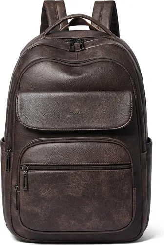 Vista 13 de Leresas Mochila de 37L para mujeres y hombres, bolsa de profesor, mochila de viaje de trabajo, mochila de cuero vegano para computadora portátil