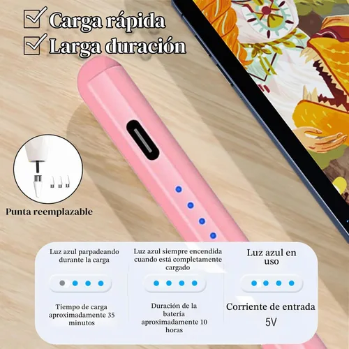 Vista 4 de Estilists - Bolígrafos para pantallas táctiles, bolígrafos magnéticos activos recargables, lápiz capacitivo universal para tableta, lápiz