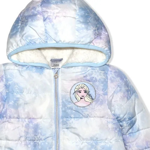 Vista 3 de Disney Chaqueta acolchada con capucha para niña estampado Queen Elsa