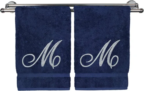 Vista 184 de Toalla de mano con monograma, regalo personalizado, 16 x 30 pulgadas, extra absorbente, 100% algodón turco, acabado de rizo suave, para baño, cocina