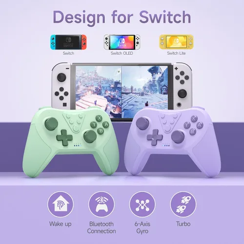 Vista 6 de EasySMX T37 Switch Controller, Wireless Switch Pro Controller for SwitchSwitch LiteSwitch OLED, Wireless Remote Gamepad with Joystick, Adjustable
