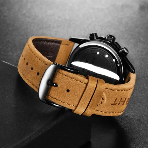 Vista 8 de AKNIGHT Men Watch Watch for Men Waterproof Stainless Steel Chronograph Quartz Analog Fashion Business Minimalist Sport Work Wrist Watches, Easy Read
