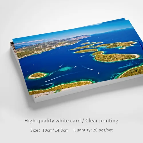 Vista 3 de Paquete de 20 postales de paisaje vintage de Croacia, tarjetas postales de todo el mundo, tarjetas de felicitación para viajes del mundo