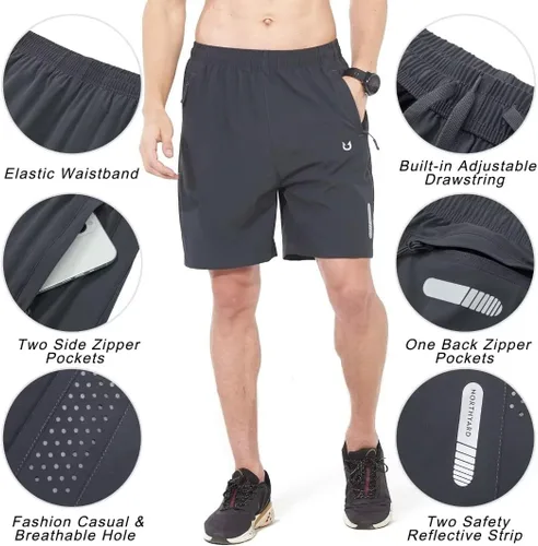 Vista 4 de NORTHYARD - Pantalones cortos deportivos para correr para hombres, ligeros, de secado rápido, 7, 5 o 9 pulgadas, para senderismo, deportes, gimnasio