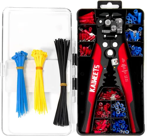 Vista 8 de KAIWEETS Pelacables Autoajustable - Herramienta de Pelado de Alambre Automática 3 en 1 de Servicio Pesado Cortador de Alambre 10-24 AWG para Corte