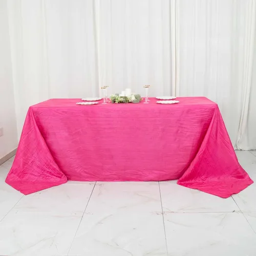 Vista 33 de Tableclothsfactory Mantel rectangular de tafetán arrugado de acordeón azul polvoriento, de 60 x 102 pulgadas, perfecto para ceremonias de boda