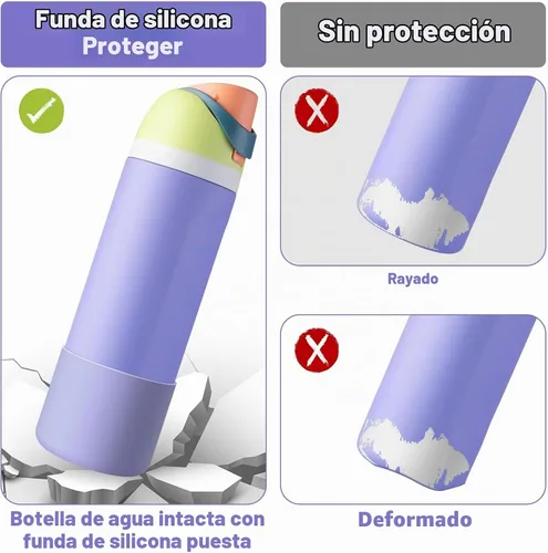 Vista 5 de 2 botas de silicona para botella de agua Owala de 24 onzas, 32 onzas, 40 onzas, funda protectora antideslizante para botellas de agua de acero