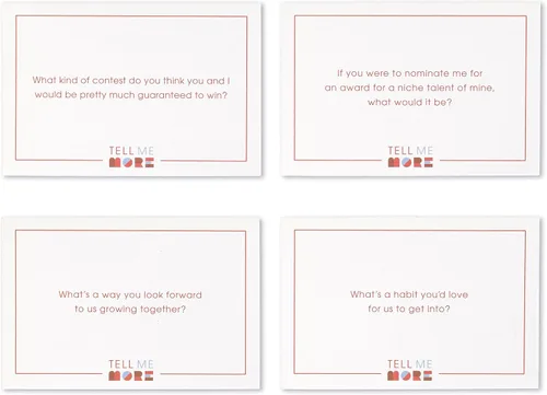 Vista 6 de Cuéntame más: Edición para parejas – Un juego para iniciar la conversación en una noche de cita compuesto por 52 preguntas para profundizar