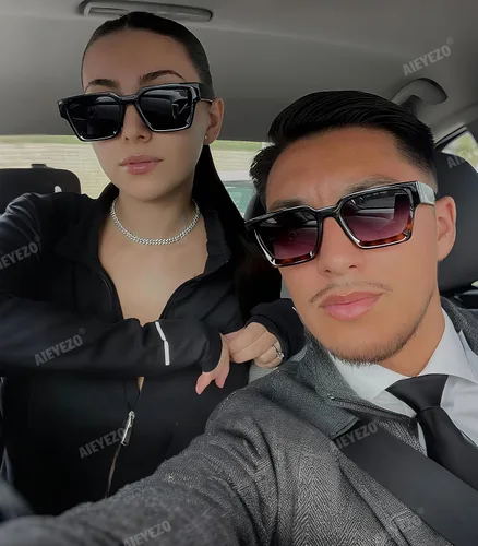 Vista 56 de AIEYEZO Gafas de sol cuadradas para mujeres y hombres, gafas de sol cuadradas con montura gruesa, estilo de diseñador simple