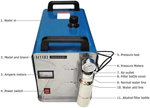 Vista 6 de US STOCK 300 W 95L Oxígeno Hidrógeno HHO Gas Flame Generador Soldador Agua Máquina Pulidora Acrílico Pulidor de Llama 110V + 2 Antorchas de Gas