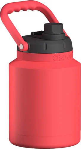 Vista 14 de Asobu Mini jarra de acero inoxidable de doble pared aislada al vacío de 33 onzas con asa de mano completa fácil de transportar y popote desplegable