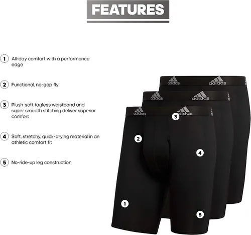 Vista 2 de adidas Performance - Calzoncillos bóxer de hombre (3 unidades)