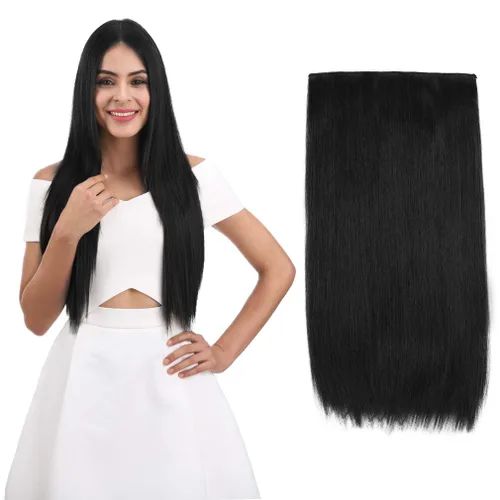 Vista 57 de REECHO Extensiones de cabello rubio, extensiones de una pieza con clip de 20" para mujer, extensiones de cabello sintético suave y natural con ondas