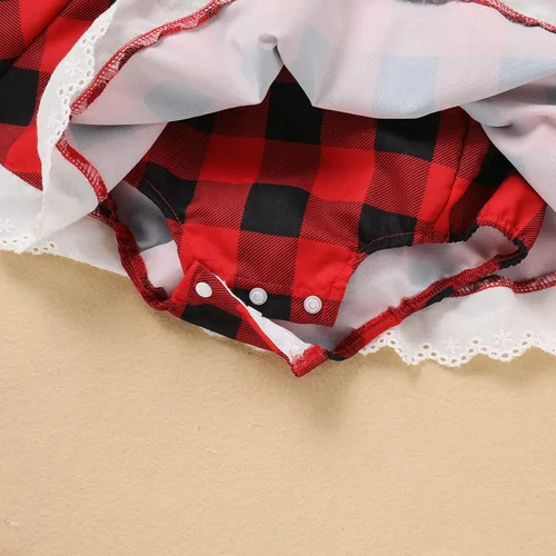 Vista 5 de Vestido de Navidad para mujeres y niños sin mangas con capa roja disfraz de Navidad familiar