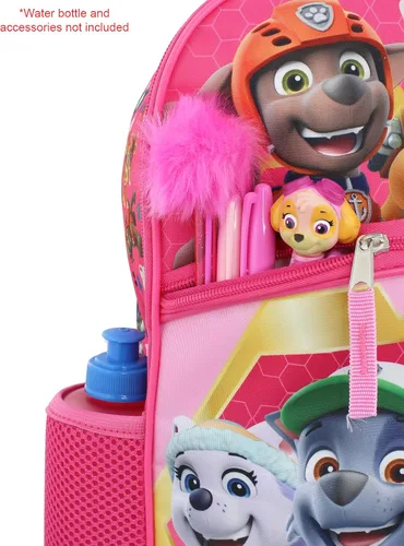 Vista 5 de Nickelodeon Paw Patrol Pups - Mochila escolar de 16 pulgadas para niños y niñas, Rosado, Viajar