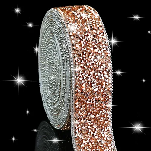 Vista 11 de Dowarm Cinta autoadhesiva de diamantes de imitación plateados, tiras brillantes para manualidades, decoración de bodas, 0.4 pulgadas de ancho