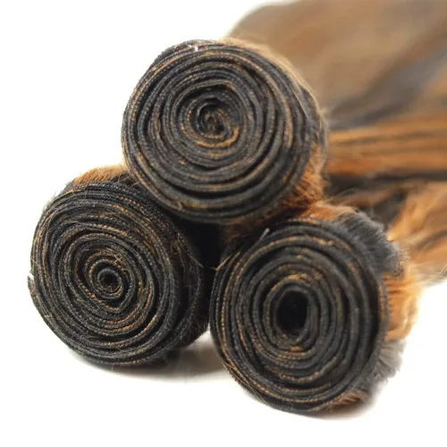Vista 4 de 28 30 32 pulgadas marrón paquetes de cabello humano lacio Ombre extensiones de cabello humano lacio #GP1B30 Resaltar ST