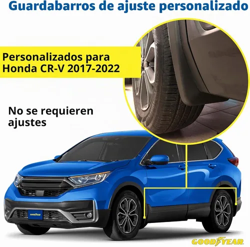 Vista 4 de Aletas antibarro Goodyear para Honda CR-V 2017-2022, par, termoplástico resistente, ajuste personalizado, fácil de instalar, durabilidad