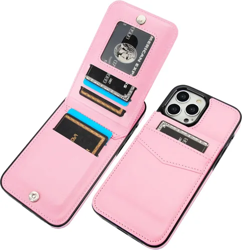 Vista 12 de KIHUWEY Compatible con iPhone 13 Pro Max Funda Cartera con Soporte para Tarjetas de Crédito, Cuero Premium Cierre Magnético Soporte Plegable Funda
