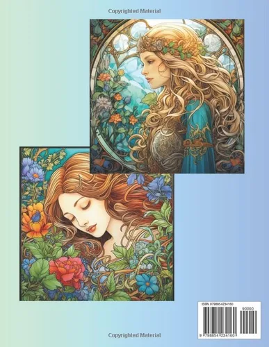 Vista 2 de PERSONAS - FEMININE FLORA Coloring Book for age 6 to adult. Beautiful women surrounded by nature. Relax and perfect your skills while coloring.