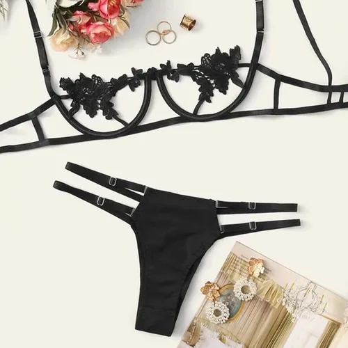 Vista 4 de Bustier - Ropa interior cÃ³moda y atractiva para mujer, ropa interior negra a la moda