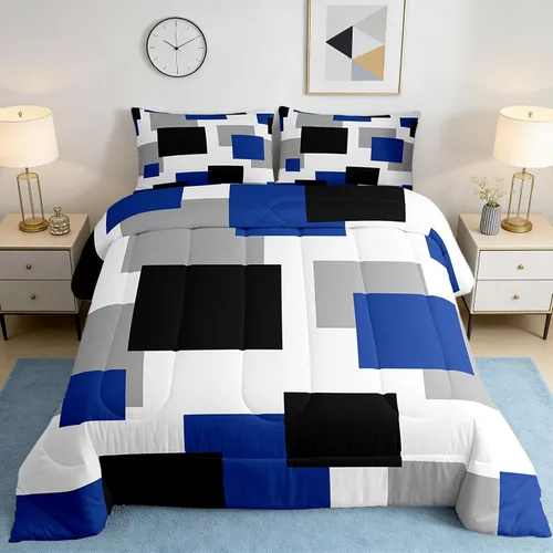 Vista 11 de Castle Fairy Juego de edredón con estampado azteca occidental, juego de ropa de cama geométrica a rayas marrones para niños y adolescentes