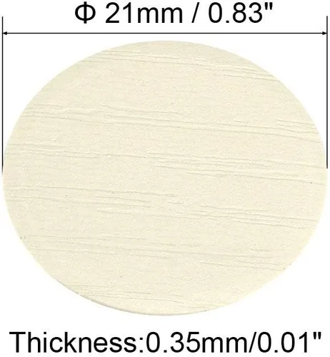Vista 4 de uxcell Calcomanías autoadhesivas de plástico texturizado para muebles de madera, 0.827 in de diámetro, 108 piezas en 2 hojas de relieve blanco
