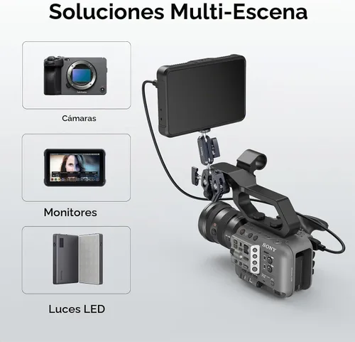 Vista 6 de SMALLRIG Abrazadera en forma de cangrejo, soporte para cámara, 1/4"-20, 3/8"-16 agujeros roscados, carga útil de 7.7lbs/3.5kg, compatible