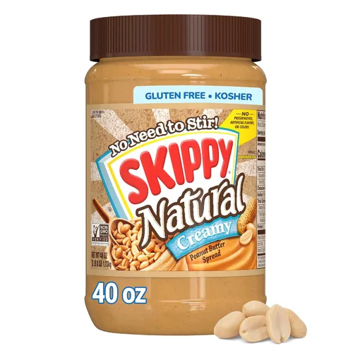 Vista 9 de SKIPPY Mantequilla de maní natural cremosa en paquetes individuales de extrusión, 1.15 oz (8 sobres)
