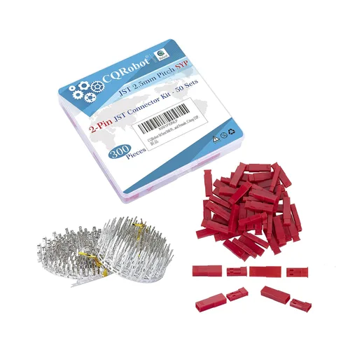Vista 55 de CQRobot JST EL 4.5 mm de paso 2 pines conector electrónico IC macho, enchufes hembra carcasa y kit de terminales de crimpado en T macho/hembra. 50