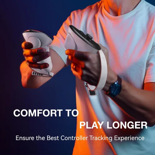 Vista 5 de VR Controller Grips Battery Cover with Adjustable Active Straps for Meta Quest 3 Accessories, VR Battery Cover Replacement for Oculus Quest 3