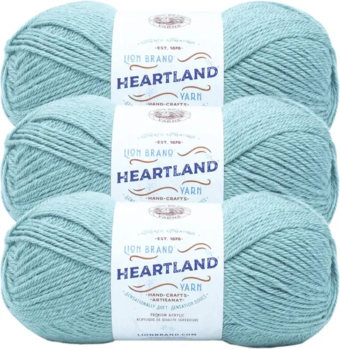 Vista 10 de Lion Brand Yarn Heartland Yarn, Hilo de Peso Medio para Tejer, Ganchillo y Manualidades, 1 Paquete, Great Smoky Mountains Grandes Montañas Humeantes