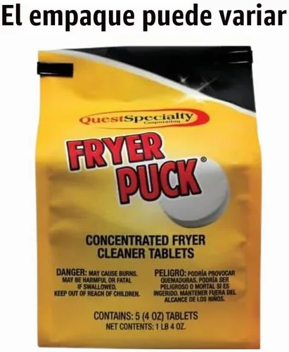 Vista 2 de Fryer Puck 401304001 Tabletas limpiadoras de freidora de 4 onzas (5 pestañas/caja)