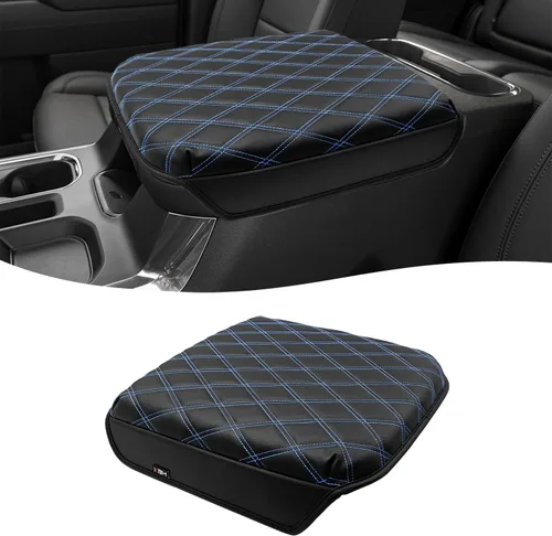 Vista 9 de KBH Funda para reposabrazos de consola central para Chevy Silverado y GMC Sierra 1999-2007, Avalanche & Suburban y Tahoe 2002-2006, asiento de negro