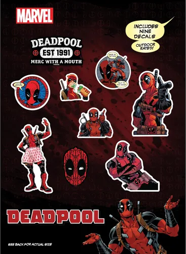 Vista 14 de Marvel Deadpool Calcomanías de vinilo – Juego de 3 calcomanías de vinilo Deadpool para automóvil, ventana, camión, parachoques, laptop, vaso, 1991