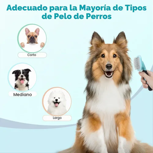 Vista 5 de Cepillo Slicker, cepillo para perros con pinzas de limpieza suave para eliminar el pelo suelto, cepillo para perros pequeños, cachorros, yorkies