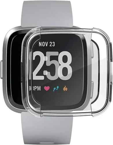 Vista 2 de Paquete de 3 protectores de pantalla compatibles con la funda Fitbit Versa, ultrafina, delgada, suave, de poliuretano termoplástico, color Versa