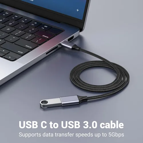 Vista 2 de Pastall - Cable USB hembra a C macho (3.3 ft/3.3 pies), adaptador tipo C, adaptador USB C a USB 3.0, macho C a una hembra