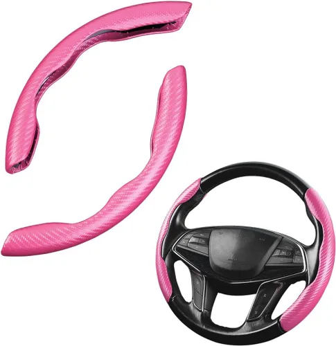 Vista 26 de LoyaForba Funda universal para volante de automóvil, protector universal de cuero segmentado de 15 pulgadas, antideslizante y suave, transpirable