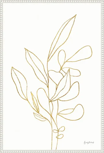 Vista 10 de Amanti Art Lienzo enmarcado para pared, 16 x 23 pulgadas, diseño floral enraizado V dorado por Becky Thorns, arte de lienzo enmarcado