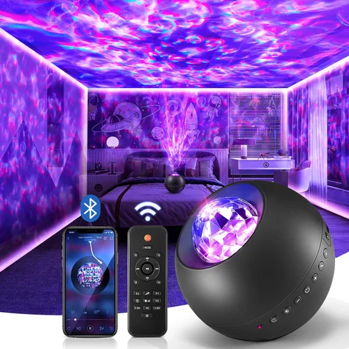 Vista 10 de One Fire Proyector de luces del norte, proyector de galaxia para dormitorio Más de 300 modos de iluminación, 15 ruido blanco y Bluetooth, control